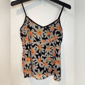 Sans Souci Orange Fitted Camisole with Spaghetti Straps